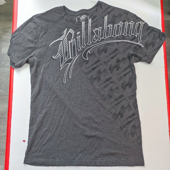 Billabong short sleeve T-shirt grey with graphic design men's size M - Picture 1 of 6